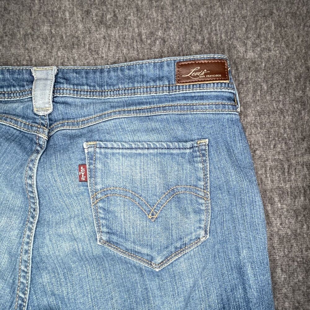 Levis Capri Pant Denim Jeans Cuffed Regular Wash sz 32 Curve Beltloop accents - Picture 13 of 13